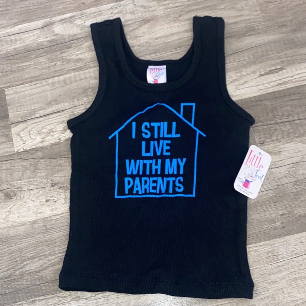 💚  2/$15 Black and Blue Graphic Tank Top with Bold Design